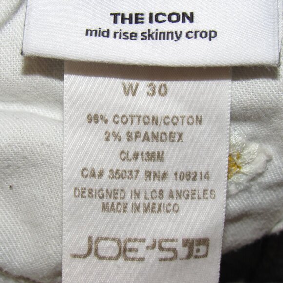 Joe's Jeans THE ICON Mid Rise Skinny Crop Blue Daisy Embroidered Raw Edge 30 - Picture 12 of 12